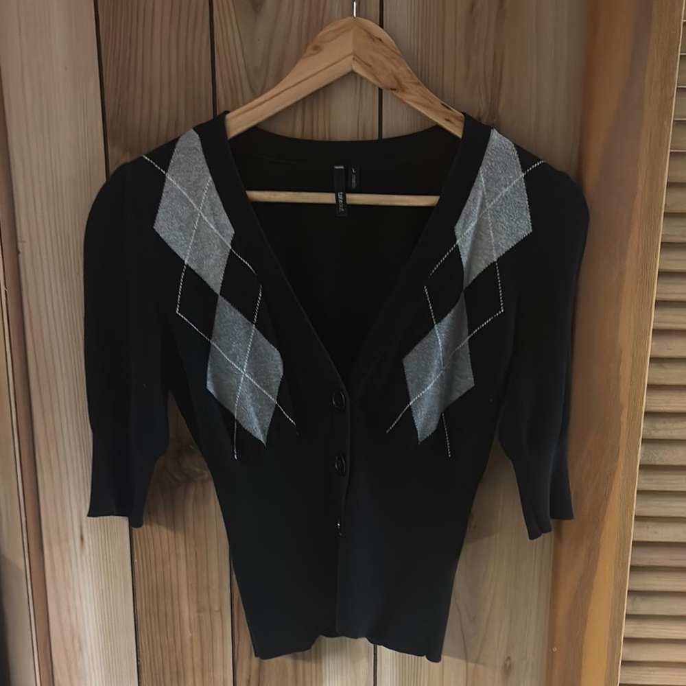 Elegant Black and Gray Women's Top